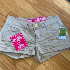 Tan jean shorts